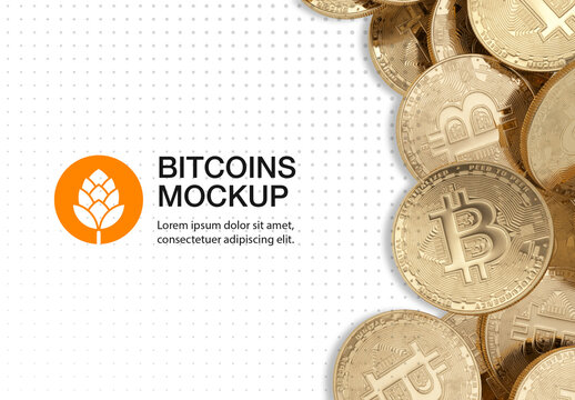 Golden Bitcoin Mockup