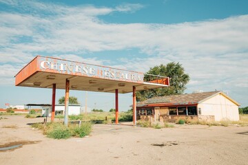Abandoned chinese restaurant on Route 66 in Santa Rosa, New Mexico