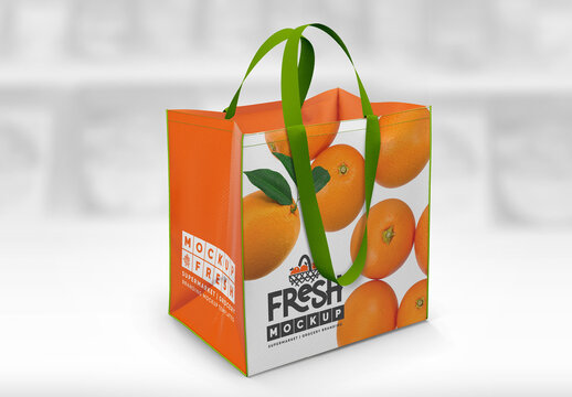 Double Handle Eco Bag  Right View Mockup