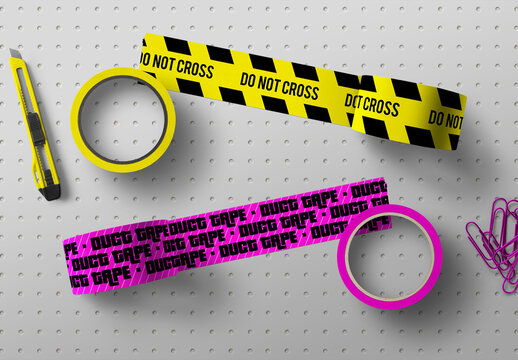 Adhesive Tape Mockup Paper Scene
