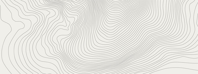 The stylized height of the topographic map contour in lines white colors. The concept of a conditional geography scheme and the terrain path. Ultra Wide Size. Vector illustration.