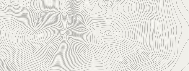 The stylized height of the topographic map contour in lines white colors. The concept of a conditional geography scheme and the terrain path. Ultra Wide Size. Vector illustration.