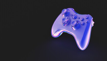 gamepad with colorful decorations. trendy design background. 3d rendering © vegefox.com