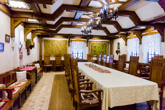 CRICOVA, MOLDOVA  - JANUARY 01, 2015: Underground wine sampling hall. The wine cellars of Cricova is second largest wine cellar in Moldova