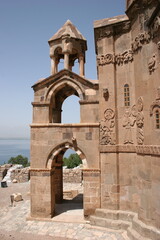 The Cathedral of the Holy Cross  on Aghtamar Island, in Lake Van in eastern Turkey, is a medieval Armenian Apostolic cathedral, built as a palatine church for the kings of Vaspurakan and later servin