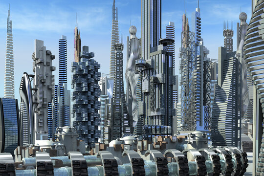 Futuristic metropolis architecture