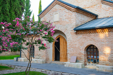 Fototapeta na wymiar house for nuns in Bodbe monastery near Sighnaghi in Georgia