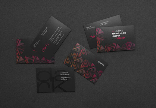 Dark Stationery Branding Mockup with Business Card
