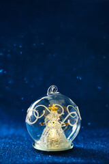 Glass Ball Ornament with christmas tree, small gift
