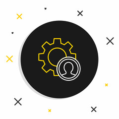 Line Head hunting icon isolated on white background. Business target or Employment sign. Human resource and recruitment for business. Colorful outline concept. Vector