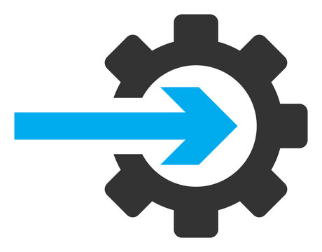 Integration gear icon with flat style. Isolated vector integration gear icon image, simple style.