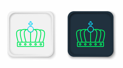 Line King crown icon isolated on white background. Colorful outline concept. Vector