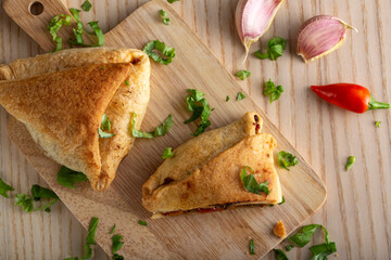 Puff pastry filled with vegetables