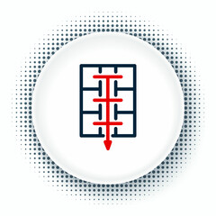 Line Evacuation plan icon isolated on white background. Fire escape plan. Colorful outline concept. Vector