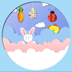 easter bunny with eggs