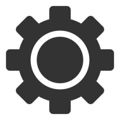 Gear icon with flat style. Isolated vector gear icon illustrations, simple style.