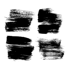 Black brush stroke on white background