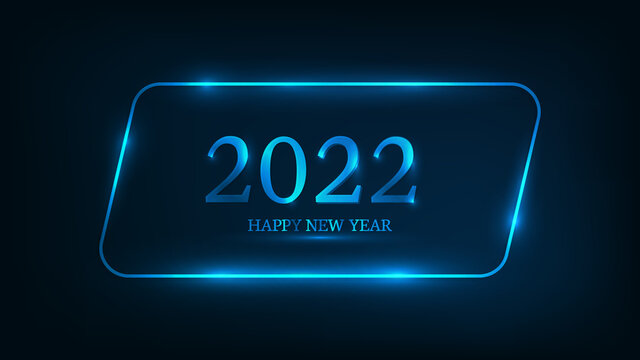 2022 Happy New Year Neon Background