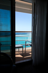 Fototapeta na wymiar balcony view on a cruise ship.