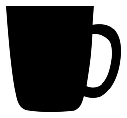 Mug icon with flat style. Isolated vector mug icon image, simple style.