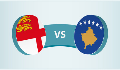 Sark versus Kosovo, team sports competition concept.