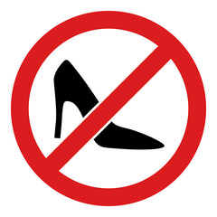 Forbidden lady shoes icon with flat style. Isolated vector forbidden lady shoes icon image, simple style.