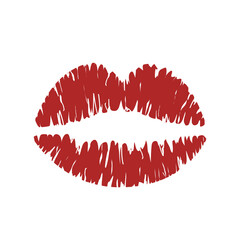 Lipstick kiss isolated on white background. Lipstick kiss for t shirt and label. Beauty concept, vector illustration