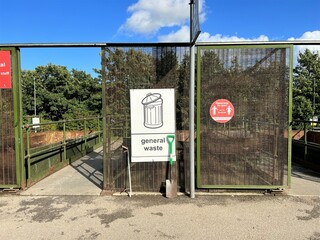 Waste disposal site, on a sunny day in Bradford, Yorkshire, UK