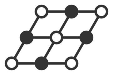 Inclined grid icon with flat style. Isolated vector inclined grid icon image, simple style.
