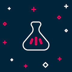 Line Dumpling icon isolated on blue background. Traditional chinese dish. Colorful outline concept. Vector