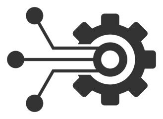 Sensor gear icon with flat style. Isolated vector sensor gear icon illustrations, simple style.