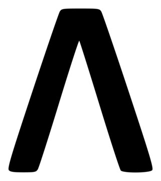 Lambda Greek symbol icon with flat style. Isolated vector Lambda Greek symbol icon illustrations, simple style.