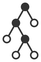 Hierarchy nodes icon with flat style. Isolated vector hierarchy nodes icon illustrations, simple style.