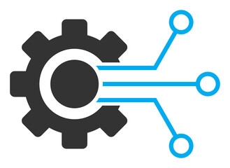 Gear sensor icon with flat style. Isolated vector gear sensor icon image, simple style.