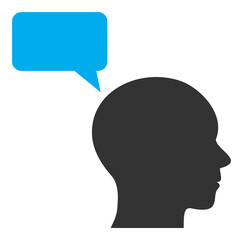 Man mention icon with flat style. Isolated vector man mention icon image, simple style.