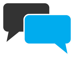 Naklejka premium Chat messages icon with flat style. Isolated vector chat messages icon illustrations, simple style.