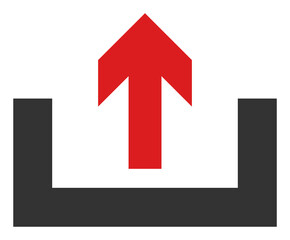 Upload box icon with flat style. Isolated vector upload box icon image, simple style.