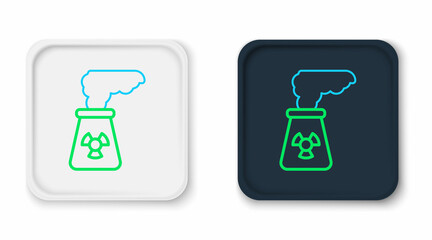 Line Nuclear power plant icon isolated on white background. Energy industrial concept. Colorful outline concept. Vector
