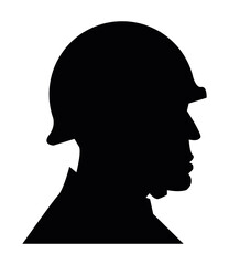 Obraz na płótnie Canvas soldier profile silhouette