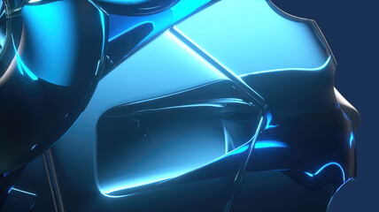 background of glass geometric shape line blocks  3d render 