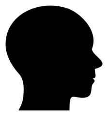 Human head icon with flat style. Isolated vector human head icon illustrations, simple style.