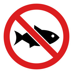 Forbidden fish icon with flat style. Isolated vector forbidden fish icon illustrations, simple style.