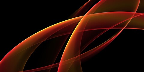 Abstract background with red hot wavy lines on black background