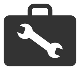 Tool case icon with flat style. Isolated vector tool case icon image, simple style.