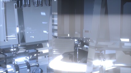 background of glass geometric shape line blocks  3d render 