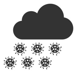 Virus rain cloud icon with flat style. Isolated vector virus rain cloud icon image, simple style.