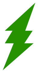 Green electricity icon with flat style. Isolated vector green electricity icon illustrations, simple style.