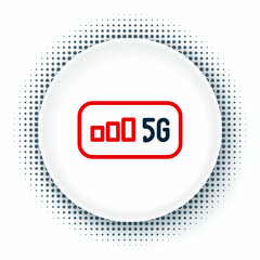 Line 5G new wireless internet wifi connection icon isolated on white background. Global network high speed connection data rate technology. Colorful outline concept. Vector