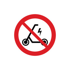  no scooter icon. no Kick scooter icon. The red circle prohibiting sing  © veronchick84
