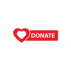 donate icon button vector. help, aid sign